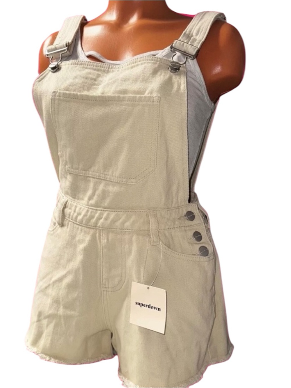 Shortalls Overall Shorts With Raw Hem Size 26